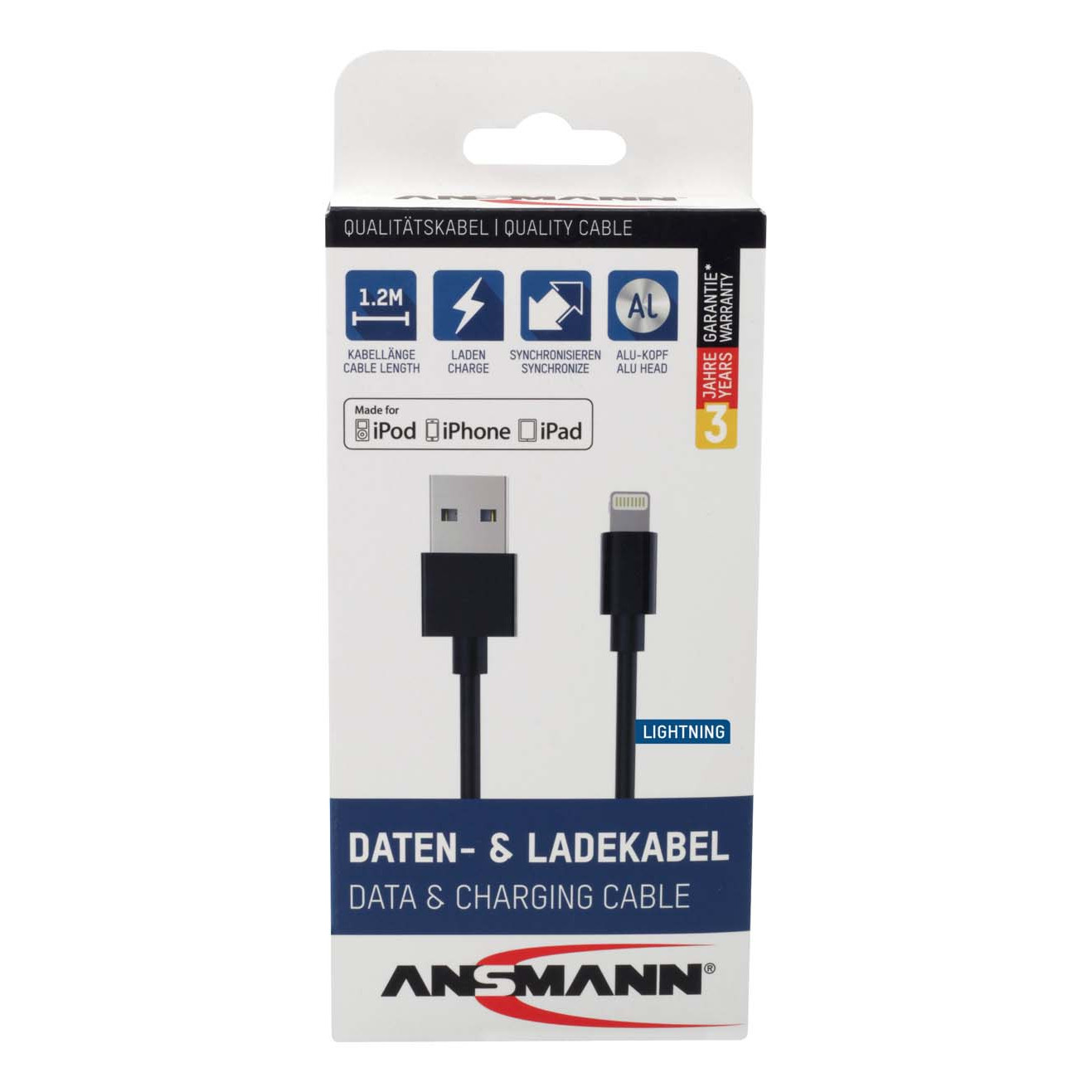 LADDKABEL USB A LIGHTNING 1.2M SVRT - Bild 2