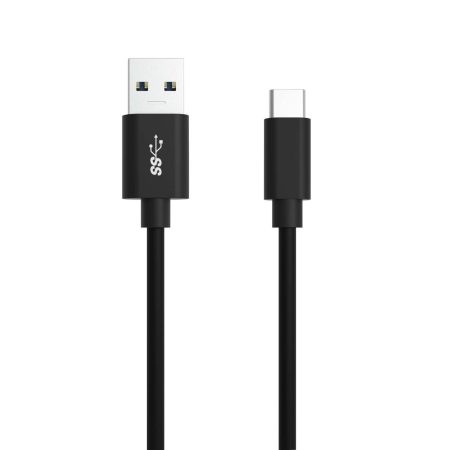 LADDKABEL USB A USB C 1.2M SVART