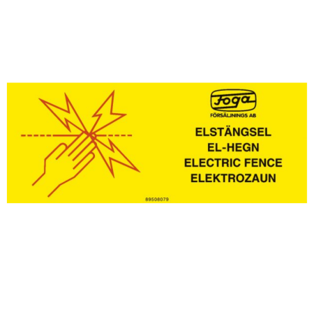 Varningsskylt Elstängsel